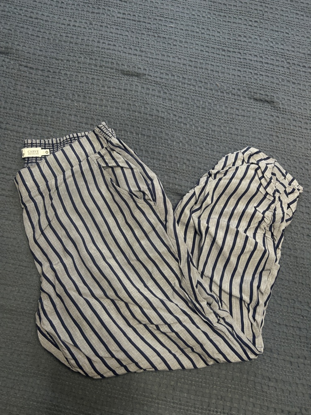 Striped Lightweight Pants - Navy Stripe